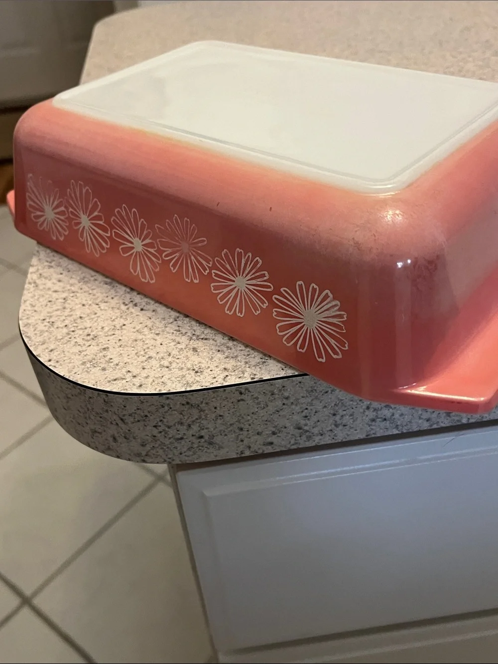 Pink Daisy Ceramic Baking Dish by Pyrex